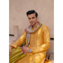ZGMK1188 Amber Raw Silk Kurta