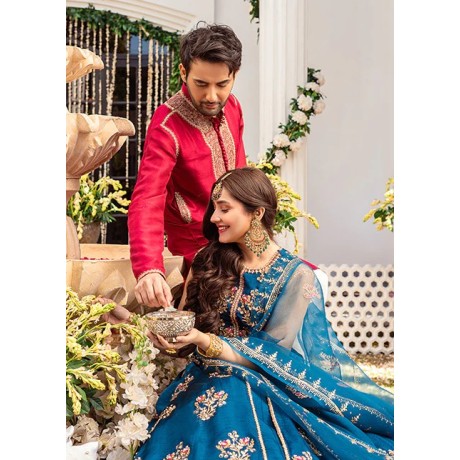 ZGMK1195 Royal Red Raw Silk Kurta