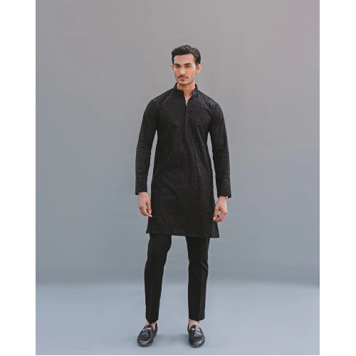 ZGMK1196 Black Lawn Kurta