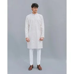 ZGMK1199 White Lawn Kurta