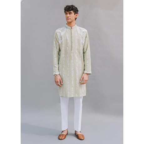 ZGMK1207 Crayola Spring Green Karandi Kurta