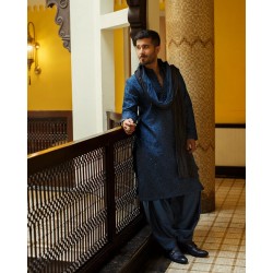 ZGMK1488 Blue Berry	 Karandi Kurta