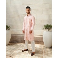 ZGMK1489 Light Ice Pink Raw Silk Kurta