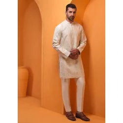 ZGMK1769 Cosmic Latte Karandi Kurta