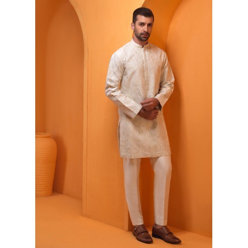 ZGMK1769 Cosmic Latte Karandi Kurta