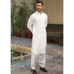 ZGMK1772 Off White Cotton Shalwar Kameez