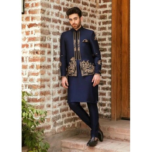 ZGMP1142 Space Cadet Raw Silk Prince Coat