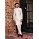 ZGMP1145 Off White Banarsi Prince Coat