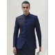 ZGMP1269 Delft Blue Raw Silk Prince Coat