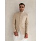 ZGMP1270 Beige Raw Silk Prince Coat