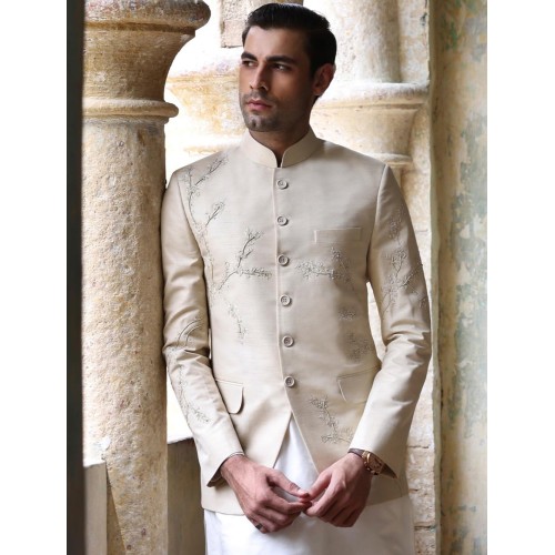 ZGMP1274 Moccasin Raw Silk Prince Coat ZGMP1274 Moccasin Raw Silk Prince Coat