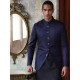 ZGMP1278 Penn Blue Jamawar Prince Coat ZGMP1278 Penn Blue Jamawar Prince Coat