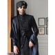 ZGMP1288 Black Velvet Prince Coat