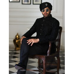 ZGMP1288 Black Velvet Prince Coat