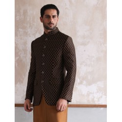 ZGMP1296 Bronze Embroidered Prince Coat