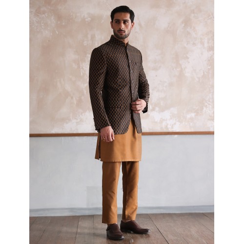 ZGMP1296 Bronze Embroidered Prince Coat