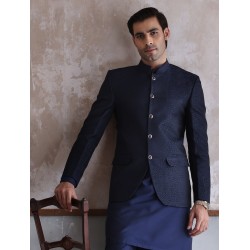 ZGMP1297 Oxford Blue Jacquard Prince Coat