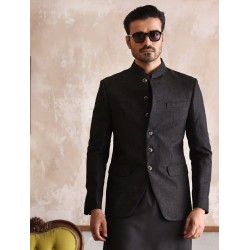 ZGMP1301 Black Embroidered Prince Coat