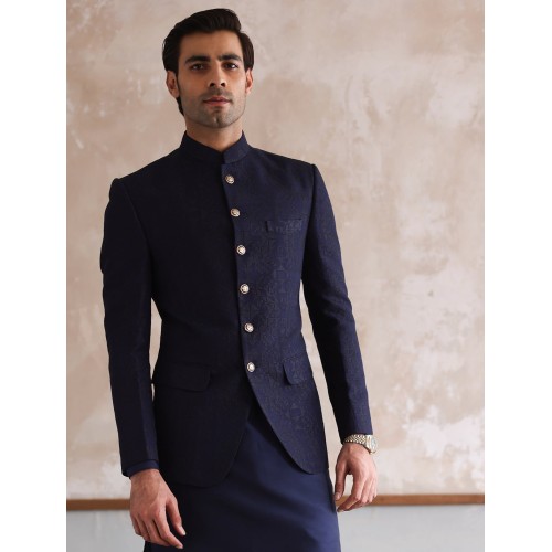 ZGMP1302 Oxford Blue Embroidered Prince Coat