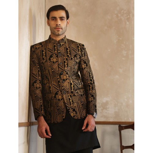 ZGMP1304 Black Velvet Prince Coat