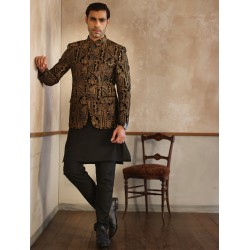 ZGMP1304 Black Velvet Prince Coat