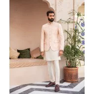 ZGMP1450 Unbleached Silk Karandi Prince Coat