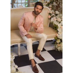 ZGMP1712 Peach Cotton Silk Prince Suit