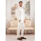ZGMP1715 Off White Silk Jamawar Prince Suit