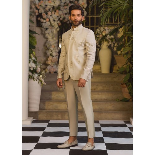 ZGMP1716 Almond Karandi Silk Prince Suit