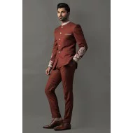 ZGMP1914 Vivid Auburn Suiting Fabric Prince Suit