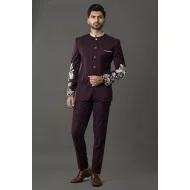 ZGMP1915 Purple Suiting Fabric Prince Suit