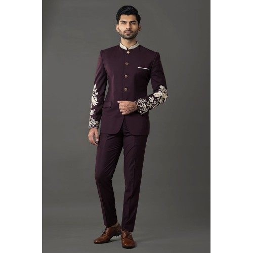 ZGMP1915 Purple Suiting Fabric Prince Suit