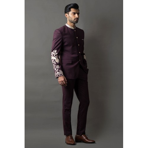 ZGMP1915 Purple Suiting Fabric Prince Suit