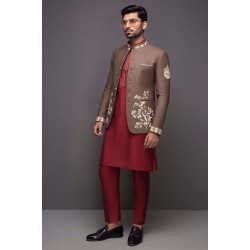 ZGMP1917 Brown Suiting Fabric Prince Coat ZGMP1917 Brown Suiting Fabric Prince Coat