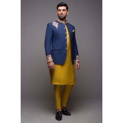 ZGMP1918 Blue Suiting Fabric Prince Coat ZGMP1918 Blue Suiting Fabric Prince Coat