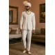ZGMP1940 Off White Raw Silk Prince Suit