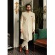 ZGMS1210 Cornsilk Raw Silk Sherwani