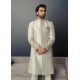 ZGMS1211 Silver Jamawar Sherwani