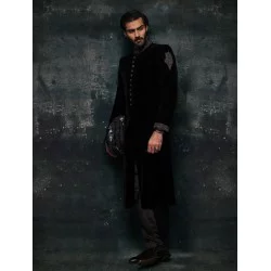 ZGMS1546 Black Velvet Sherwani