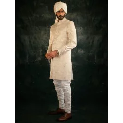 ZGMS1562 Champagne Jacquard Sherwani