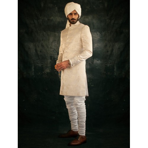 ZGMS1562 Champagne Jacquard Sherwani