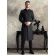 ZGMS1563 Black Suiting Fabric Sherwani