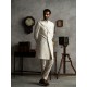 ZGMS1567 Off White Raw Silk Sherwani