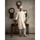 ZGMS1571 Cosmic Latte Raw Silk Sherwani