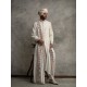 ZGMS1571 Cosmic Latte Raw Silk Sherwani