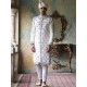 ZGMS1574 Off White Raw Silk Sherwani