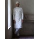 ZGMS1608 Off White Raw Silk Sherwani