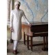 ZGMS1609 Off White Embroidered Sherwani