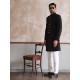 ZGMS1631 Black Raw Silk Sherwani