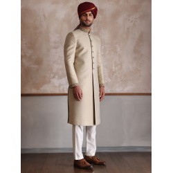 ZGMS1633 Champagne Embroidered Sherwani